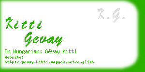 kitti gevay business card